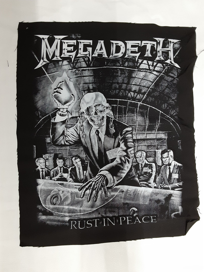 Rust In Peace B&W Test Print Backpatch - Nuclear Waste