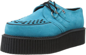 Turquoise Suede Leather Mondo Sole Creepers
