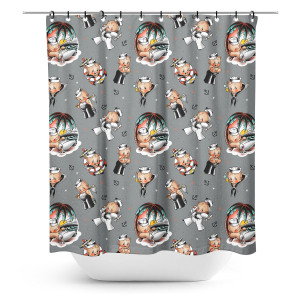 Printed Sailor Baby Shower Curtain