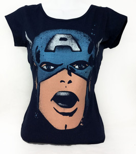 Captain America Head Illustration Girls T-shirt