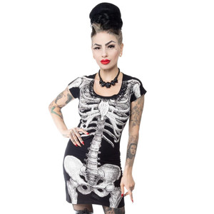 Black Skeleton Tunic Dress