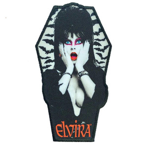Elvira Bat Coffin Embroidered Patch