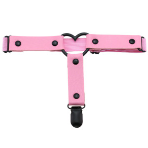 Black Studs & Heart Pink Leg Garter Belt