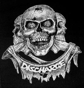 Discharge 3 Skulls 5x6" Printed Patch