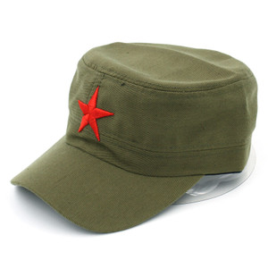 Olive Military with Red Star Cap