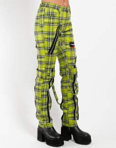 Lime Tartan Plaid Bondage Pants