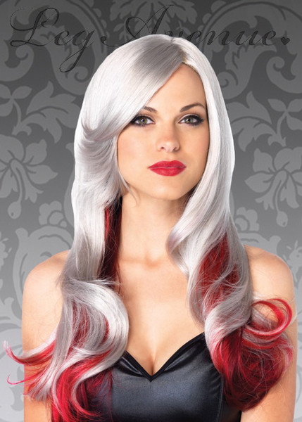 Grey And Purple Multi Color Long Wavy Wig Leg Avenue 2611 Grey And Purple Multi Color Long Wavy Wig Leg Avenue 2611