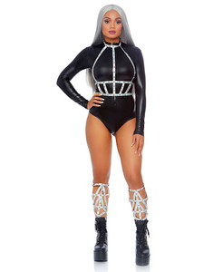 Silver Iridescent Studded Body Harness