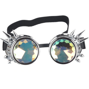 Chrome Kaleidoscope with Spikes Goggles