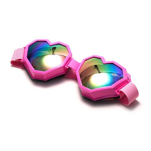 Pink Heart Shaped Snowboard Polarized Goggles
