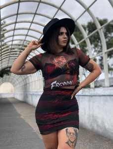 Freddy Krueger Mesh Top & Skirt Set 