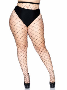 Black Isla Fence Fishnet Queen Size Tights