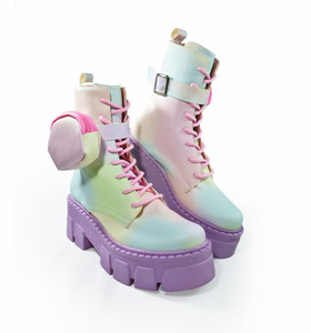 Detachable Ankle Bag Fifi Rainbow Combat Sneaker Boots