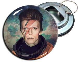 David Bowie - Starman 2.25" Metal Bottle Opener Keychain