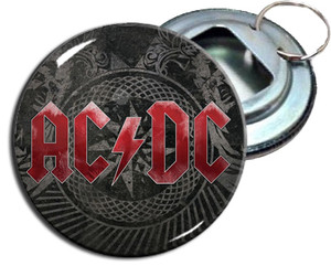AC-DC - Black Ice 2.25" Metal Bottle Opener Keychain