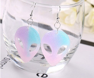 Multi Glitter Alien Earrings
