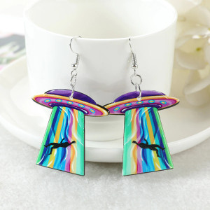 Rainbow UFO Abduction Earrings