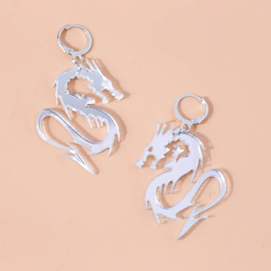 Shiny Sliver Dragon Earrings
