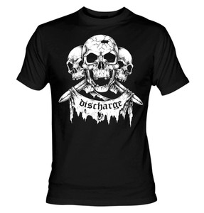 Discharge - White Skulls T-Shirt