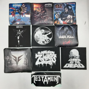 10 Pieces of Printed Patches Lot - Testament + Helloween + Nirvana + and More