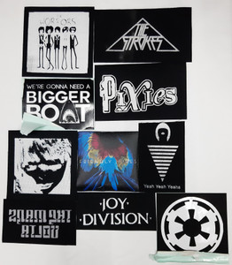 10 Pieces of Printed Patches Lot - Joy Division + Pixies + The Strokes+ and More