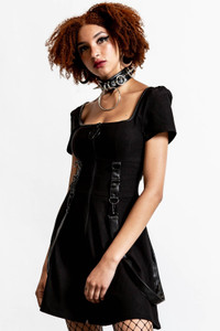 Grave Rebellion Black Dress With Suspenders