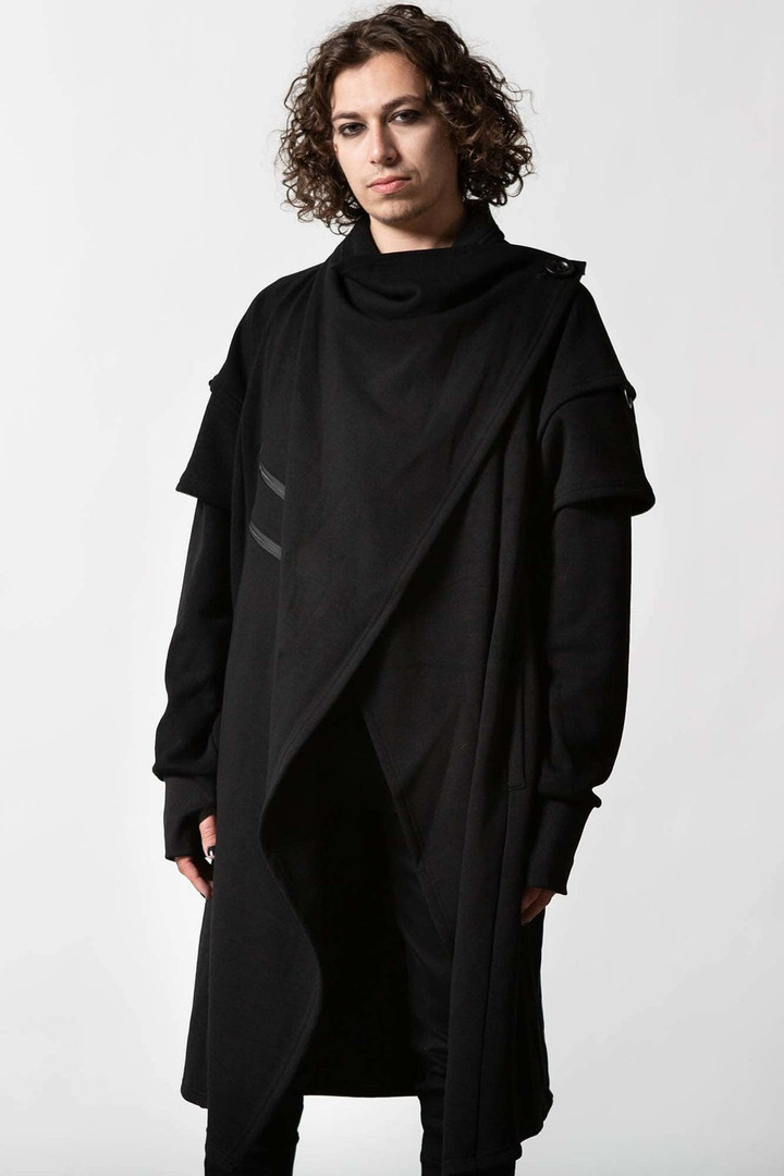 ジャケット・アウター black long coat sullen Cypher Black Long Coat - Nuclear Waste
