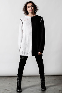 Antithesis Black And White Knit Sweater