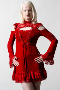 Blood Vow Red Lace Dress