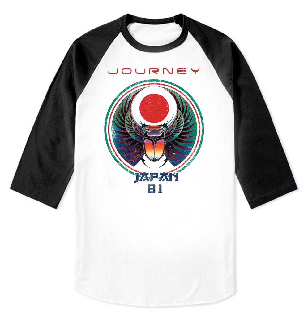 Journey - Japan 81 Raglan 3/4 Sleeve T-Shirt - Nuclear Waste