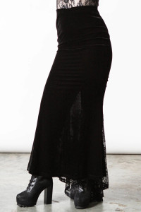 The Ghostess Black Maxi Skirt Lace Bottom 