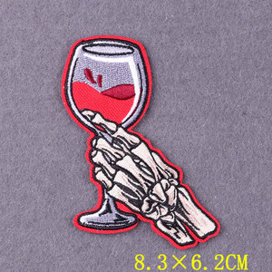 Skeleton Wine 2.5x3" Embroidered Patch