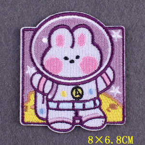 Bunny Astronaut 3x2.5" Embroidered Patch