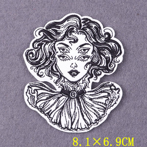 Victorian Eye Doll 2.5x3" Embroidered Patch