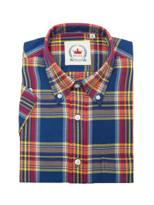 Blue & Brown Plaid Button-Up Shirt