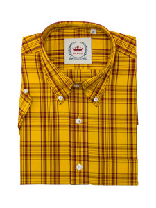 Mustard & Brown Plaid Button-Up Shirt