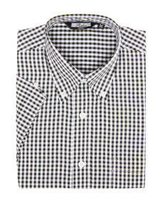 Black Vintage Style Gingham Print Button-Up Shirt
