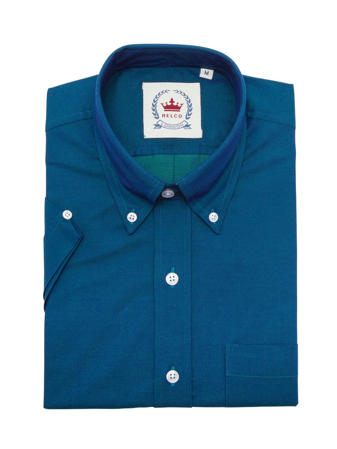 Relco Blue Tonic Color Button-Up Shirt