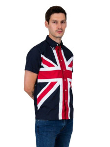Union Jack Uk Flag Button-Up Shirt