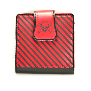 Striped Skull Black and Red Wallet