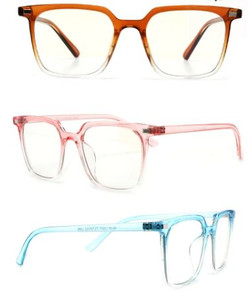 Transparent Color Gradient Square Frame Sunglasses