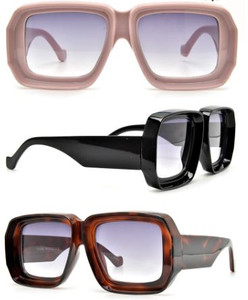Oversize Stylish Square Tube Frame Sunglasses