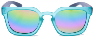 Wolf Pup Electric Blue Sunglasses with Rainbow Lenses