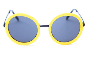 Yellow and Black Circular Sunglasses