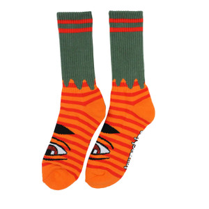 Toy Machine - Monster Striped Green&Orange Socks