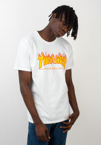 Thrasher Magazine - Flame Logo White T-Shirt