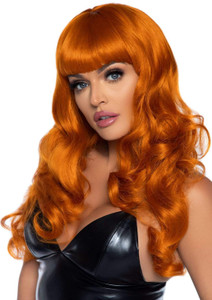 24" Ginger Wavy Wig with Bangs