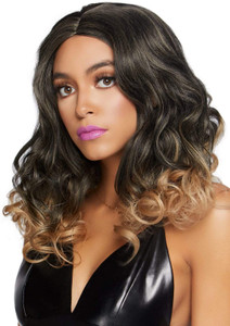 18" Curly Blonde Ombre Long Bob Wig