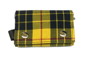 Yellow Plaid Wallet with Chain