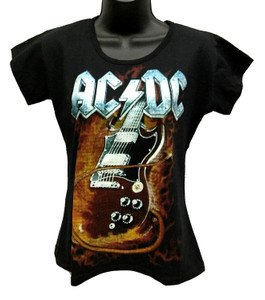 AC/DC - Hell Guitar One Size Girls T-Shirt